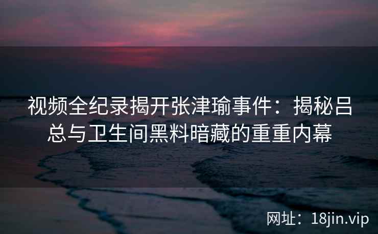 视频全纪录揭开张津瑜事件：揭秘吕总与卫生间黑料暗藏的重重内幕