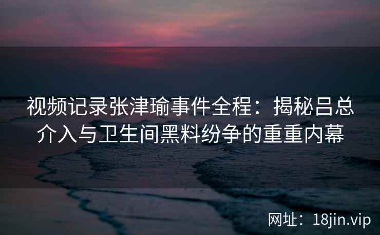 视频记录张津瑜事件全程：揭秘吕总介入与卫生间黑料纷争的重重内幕